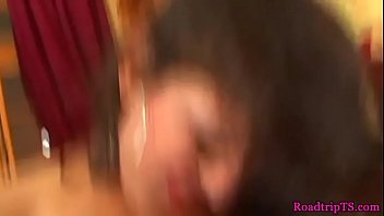 Preview 2 of Tennie Black - Amateur trannies anally fucking their lovers