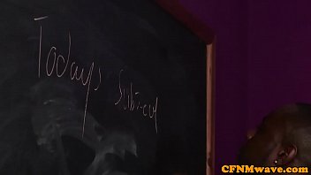 Preview 1 of Mily Khlifa Fuck - Black british cfnm students tugging teacher