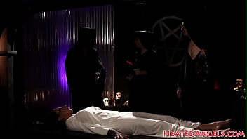Preview 2 of Big Giant Monster Gigantic Cock - Inked goth whore fucked hard in foursome