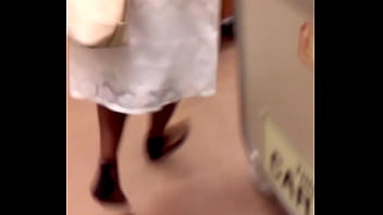 Preview 4 of Bed Post Jav - Phat booty in see through dress
