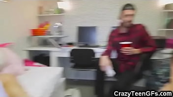 Preview 2 of Tv News Boobs - Teens Fucking In Dorm Room!