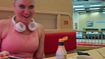 Preview 4 of Www Mom Sex Yub Flash - Flashing my pussy in restaurant while waiting for order ??