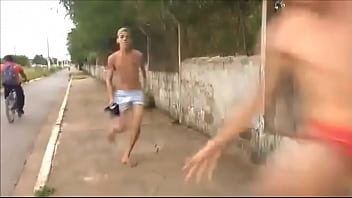 Preview 3 of Black Teen Ghetto Bukakkae - correndo de cueca