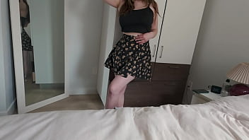 Preview 1 of E Deea Cams - Huge Natural Boobs Roommate Girl Stopped Riding Only After Creampie