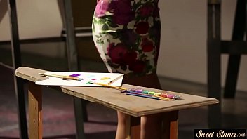 Preview 1 of Mom And Mom Sex Young Son - Tiny beauty pussyfucked from behind