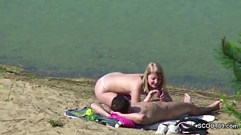 Preview 2 of Rough Damaged - Voyeur Young German Couple Fuck at Beach of Hamburg