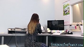 Preview 2 of Rape Son Mom Butt - Stepteen jizzed in office
