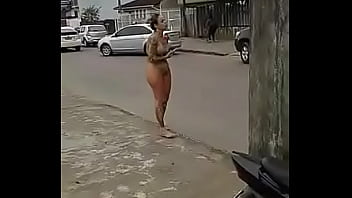Preview 2 of Teeem Sex Old - Hot crazy nude bitch in the street
