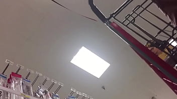 Preview 2 of Rimjob Teaching - upskirt of mature granny in Target
