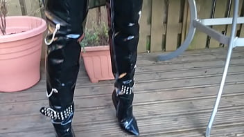 Preview 1 of Son Want Real Mom - Thigh Boots in Garden