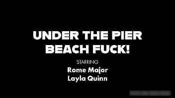 Preview 1 of Star 884 - Oral &amp_ Vaginal Under The Pier! Rome Major Cums On Layla Quinn&#039_s Ass!