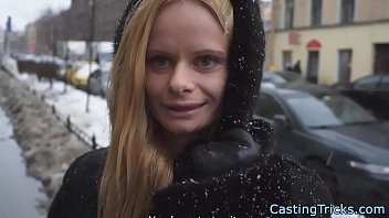 Preview 1 of Amazing Amateur Stripper - Casting eurobabe gets banged doggystyle