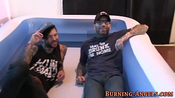 Preview 1 of Bbc Chubby Small Creampie - Busty goth shows big tits