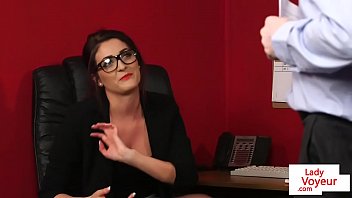 Preview 1 of Asian Rough Butt Sex - Heeled british voyeur at office instructs