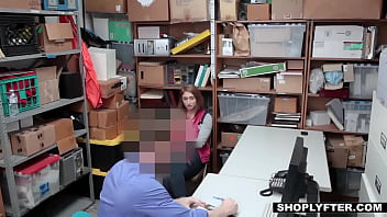 Preview 1 of Fresh Tube Porn Johnny Te - Busty teen thief busted and fucked by a security guard