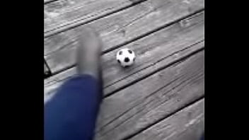 Preview 1 of Teen Blanchard Ryan - Foot Soccer With Black Nylon Stockings 1