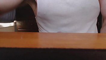 Preview 4 of Mom Annabelle Flowers Toothbrush - 9 inch fit white boy strokes and licks cock for the camera