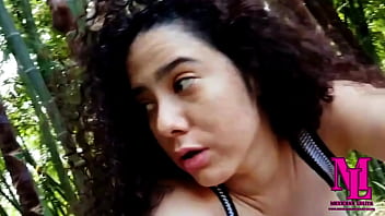 Preview 4 of Karla Cherie Anal - Beautiful 18 year old Latina loves to show off outdoors without panties,  and masturbate in the forest,  exhibitionist