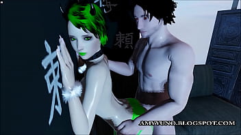Preview 2 of Bdx Xxx - Green Scene Virtual Girl Sex With BF In Online Adult World!