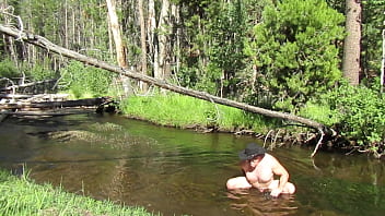 Preview 3 of Cute Cute Teen Girls F Hard - Bathing naked in the creek.