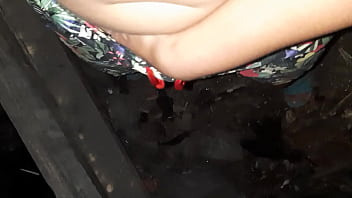 Preview 4 of Bukkakle Tits - I pinch my big nipples,  fuck my belly button and caress my wet clit in short shorts - Lesbian Illusion Girls