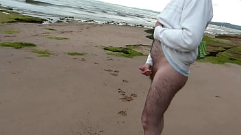 Preview 2 of Bazzerr Big Titis - A Quick Wank On The Beach