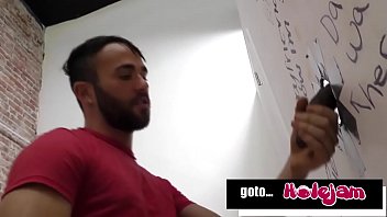 Preview 1 of Columbia Mom Fucking Son Boy - Bearded Boyfriend Sucking off a big gay dicks in a Gloryhole... HoleJam com