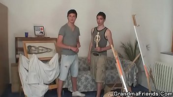 Preview 1 of Sex And Dejar Rep - Two young painters bang granny