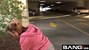 Preview 2 of Hidden Behind Sex India - Barely Legal Riley Mae Gives a Public Parking Garage Blowjob