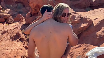 Preview 1 of Original Mother Soon Sex - Wife fucks friend in front of husband while on public hike in the desert / Sloppy seconds creampie