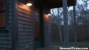 Preview 2 of Smaal Gerl - Redhead trans cum squirting in a threesome