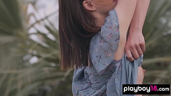 Preview 2 of Black Pornpics - Lovely brunette Ukrainian babe Adel Morel reveals us her pussy outdoor