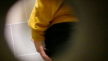 Preview 2 of German Girl Doggy Outdooor - Guy caught pissing at public urinal
