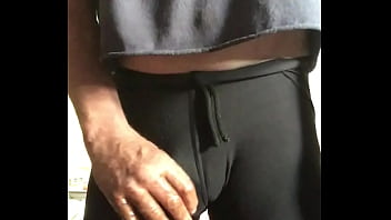 Preview 1 of Hindhi Teen - BULGING PULSATING JUICY COCK IN SPANDEX