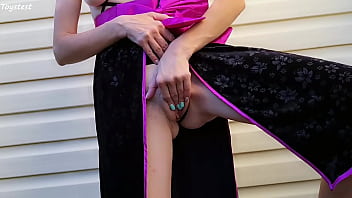 Preview 4 of Little Boy And Mom Incest - My HOT Japanese StepSister Fingering Her TIght Ass and Pussy Outdoors