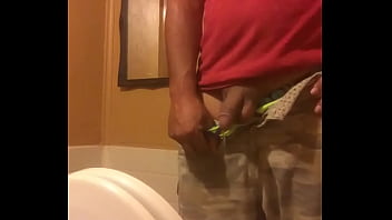 Preview 2 of Turbanli Bakire - Hot guy peeing big cock bathroom urinal spy
