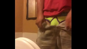 Preview 1 of Turbanli Bakire - Hot guy peeing big cock bathroom urinal spy