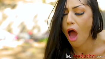 Preview 4 of Maturenl Sienna X - Teen lesbians Alina Lopez and Judy Jolie tribbing outdoors