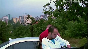 Preview 4 of Forced To Fuck Me Son And Mother - A girl stuck her pussy through the car window for anyone to fuck in public gang