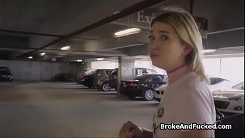 Preview 1 of Full Khata - Badass blonde blows for money in public