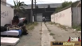 Preview 2 of Model Old Prind - Ebony Babe Sucks Group Of White Guys 3