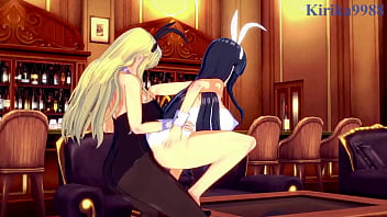 Preview 2 of New School - Ikaruga and Katsuragi Bunny Girl intense futanari sex. - Senran Kagura Hentai