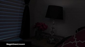 Preview 1 of Scared Cutie First Gangbang - Busty Maggie Green Sets Dildo On High &amp_ Has Intense Orgasm!
