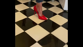 Preview 4 of Desi Mother Son Sex - Desperate Wetting my Jeans and in my sexy Red HighHeels and play with