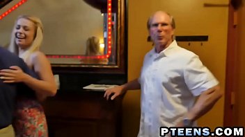 Preview 1 of Xxx Saye Hd - Blonde teen slut getting slammed hard by two older mates in a threesome