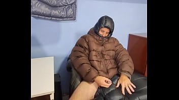 Preview 2 of Grosse Quebecoise - Cum Puffer Sleepingbag Down