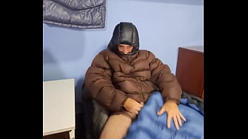 Preview 3 of Grosse Quebecoise - Cum Puffer Sleepingbag Down