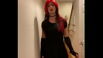 Preview 4 of Arabea Jubur Sex - Goth Crossdresser in Sexy Skirt