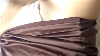 Preview 4 of Xxxzarina Maqsood - 167 - French Slut in Tight Brown Satin Dress,  White Satin Panties,  Stockings and High Heels,  Pussy Licking,  Blowjob,  Rimming,  Intense Doggy Style
