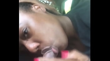 Preview 4 of Black Man Xxx Hot Fuck Back - ebony queen  gracefully sucks BBC in car
